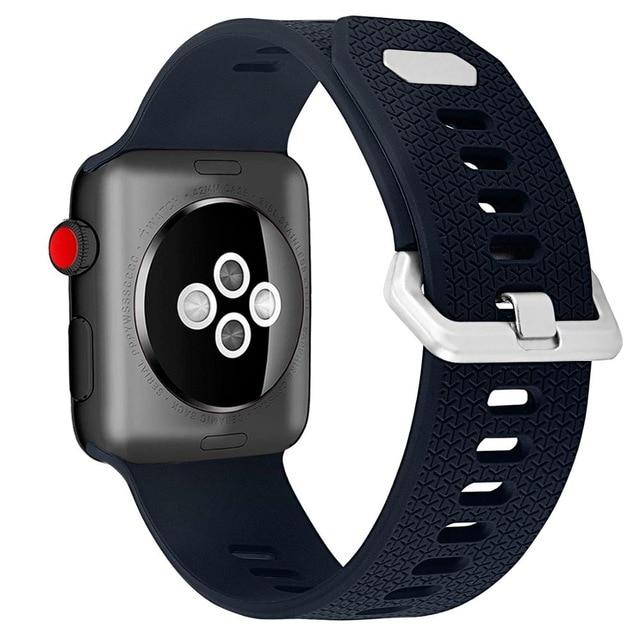 Watchbands Midnight Blue / 38mm or 40mm rubber Band strap for Apple Watch bands 4 5 40mm 44mm Soft Silicone Sport Breathable Strap for iWatch Series 5 4 3 2 1 38MM 42MM|Watchbands|