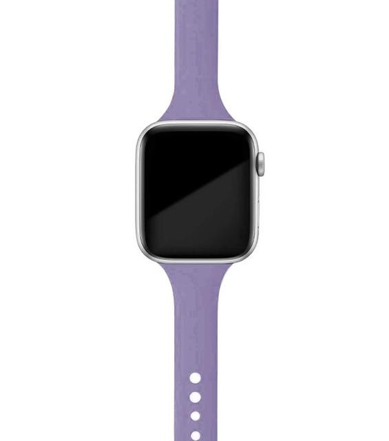 Watchbands Lavender purple / 38mm or 40mm Slim Strap for Apple Watch Band Series 6 5 4 Soft Sport Silicone Wristband iWatch 38mm 40mm 42mm 44mm Women Rubber Belt Bracelet |Watchbands