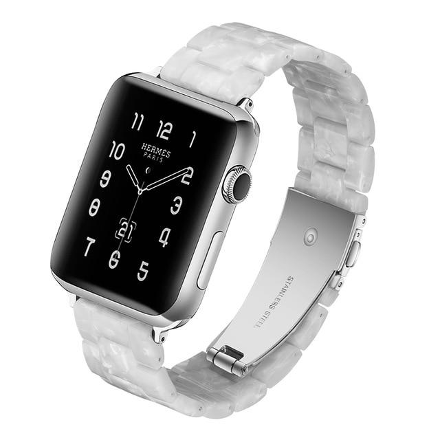 Watchbands Grayish White / 38mm / 40mm Copy of Quality Resin Strap Imitation Ceramic Accessories watchband bracelet for apple watch series 6 5 4 Men Women Unisex iWatch 38mm/40mm 42mm/44mm