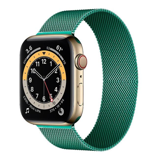 Watchbands Pine Green / 38mm or 40mm Milanese Loop Strap For Apple watch band 44mm 40mm 42mm 38mm Stainless steel Metal bracelet correa iWatch series 3 4 5 SE 6|Watchbands|