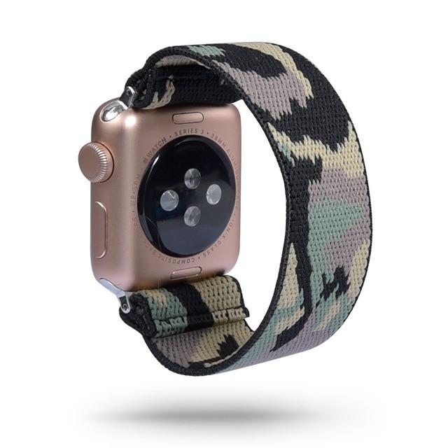 Watchbands camouflag / 38MM or 40MM SM Women Scrunchie Elastic Watch Band for Apple Watch 5 4 Band 38mm/40mm 42mm/44mm Casual Women Girls Strap Bracelet for iwatch 5 4|Watchbands