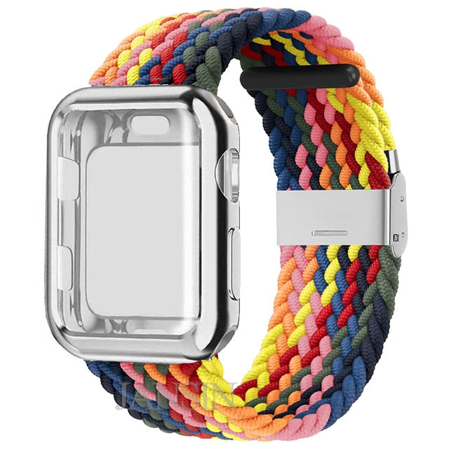 Case + Strap Series 6 5 4 Braided Solo Loop Elastic Sports Bracelet