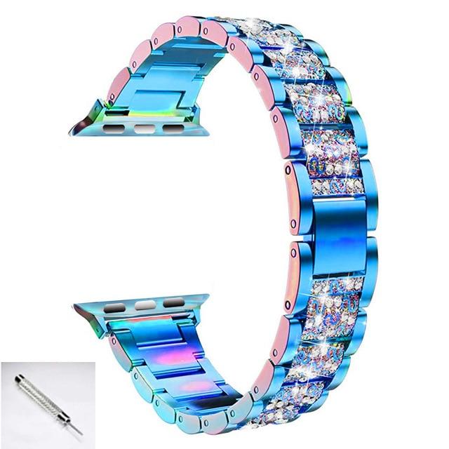 Watchbands Colorful / 38mm or 40mm TOOL Blue Bands For Apple Watch 6 5 4 SE 40mm 44mm watchband correa women pulseira bracelet for iwatch series 6 5 4 3 Strap 38mm 42mm|Watchbands|