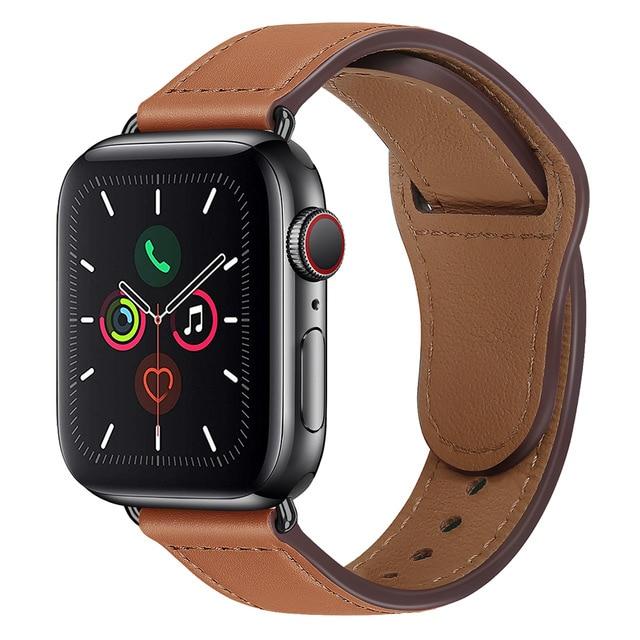 Watchbands B Brown / 38mm or 40mm Genuine Leather strap For Apple watch band 44 mm 40mm for iWatch 42mm 38mm bracelet for Apple watch series 5 4 3 2 38 40 42 44mm|Watchbands|