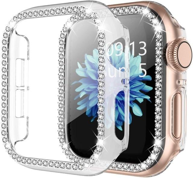 Watch Cases Transparent / 38mm Bling Case Cover for Apple Watch 6 SE 5 4 3 44mm 40mm For Iwatch 42mm 38mm Diamond Screen Protective Cover Bumper Case|Watch Cases|