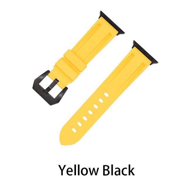 Watchbands yellow black / 38MM or 40MM Camouflage Silicone Strap for Apple Watch 5 4 Band 44 Mm 40mm Sport Watchband Bracelet For IWatch Band 38mm 42mm Series 5 4 3 2|Watchbands|