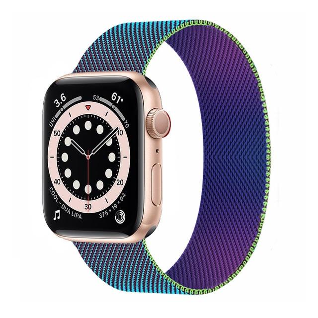 Watchbands colorful / 38mm or 40mm Milanese Loop Strap For Apple watch band 44mm 40mm 42mm 38mm Stainless steel Metal bracelet correa iWatch series 3 4 5 SE 6|Watchbands|