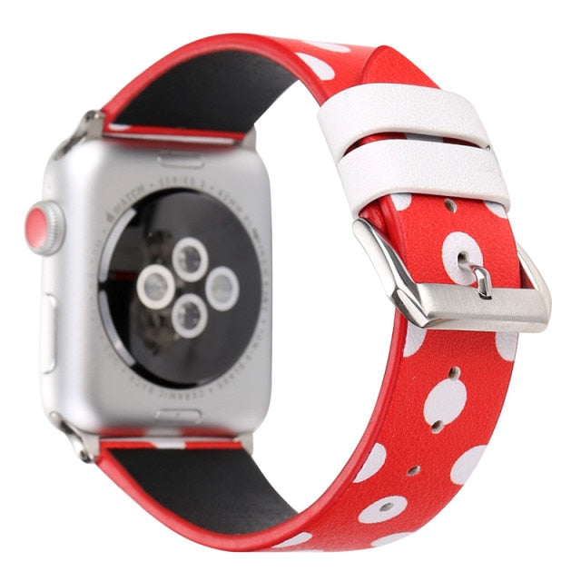 High-Quality Leather Strap Series 7 6 Wave Point Polca Dots Wristband