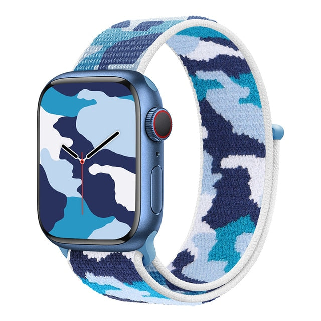 Nylon Loop Band For Apple Watch Strap 44mm 40mm 45mm 41mm 38mm