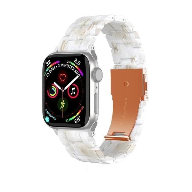 Watchbands Ivory White / 38mm / 40mm Copy of Quality Resin Strap Imitation Ceramic Accessories watchband bracelet for apple watch series 6 5 4 Men Women Unisex iWatch 38mm/40mm 42mm/44mm
