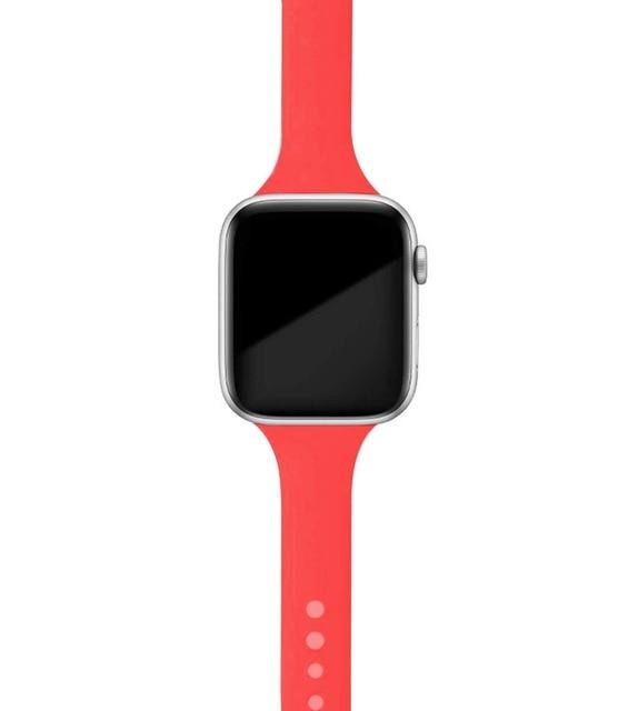 Watchbands Rose red / 38mm or 40mm Slim Strap for Apple Watch Band Series 6 5 4 Soft Sport Silicone Wristband iWatch 38mm 40mm 42mm 44mm Women Rubber Belt Bracelet |Watchbands