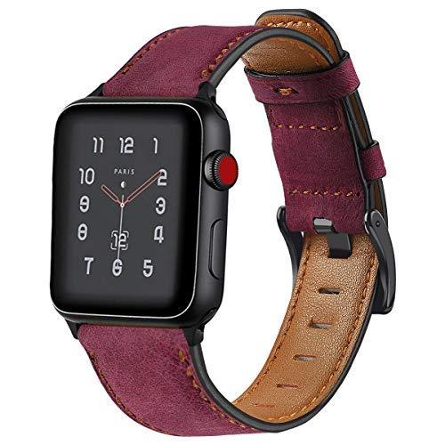 Watchbands Rose red / 38mm or 40mm Strap for Apple watch band 44 mm 40mm iWatch 42mm 38mm Retro Cow Leather correa watchband bracelet for series 5 4 3 2 38/42 44mm|Watchbands|