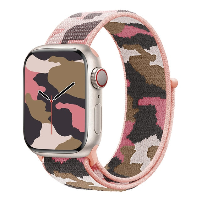 Nylon Loop Band For Apple Watch Strap 44mm 40mm 45mm 41mm 38mm 42mm 44 45 Mm Bracelet Watchband Iwatch Series 3 5 6 Se 7 - Watchbands