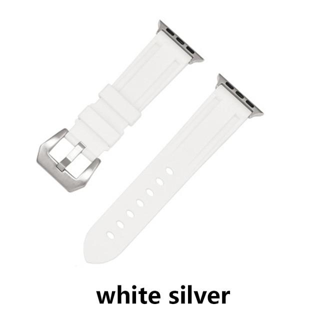 Watchbands white silver / 38MM or 40MM Camouflage Silicone Strap for Apple Watch 5 4 Band 44 Mm 40mm Sport Watchband Bracelet For IWatch Band 38mm 42mm Series 5 4 3 2|Watchbands|