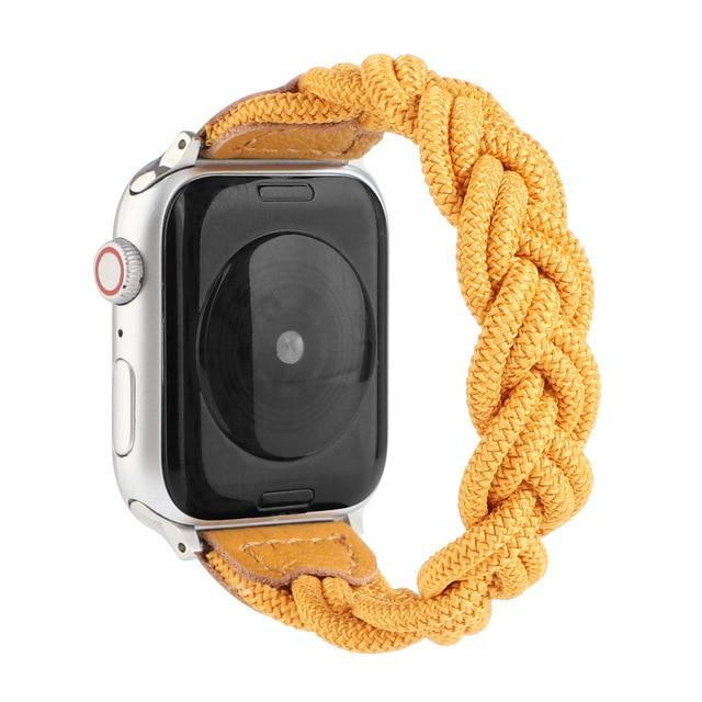 Watchbands yellow / For 38mm and 40mm Woven Strap for Apple Watch Band 44mm 40mm iWatch bands 38mm 42mm Belt Nylon Sport Loop bracelet watchband for series 6 5 4 3 SE|Watchbands|