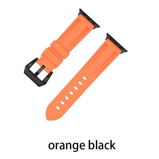 Watchbands orange black / 38MM or 40MM Camouflage Silicone Strap for Apple Watch 5 4 Band 44 Mm 40mm Sport Watchband Bracelet For IWatch Band 38mm 42mm Series 5 4 3 2|Watchbands|