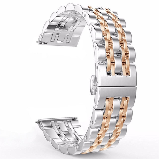22mm 20mm Band for Galaxy Watch 3 41 45mm Gear S3 46mm 42mm Watch Stainless Steel Strap for Amazift Metal Wrist Bracelet|Watchbands|
