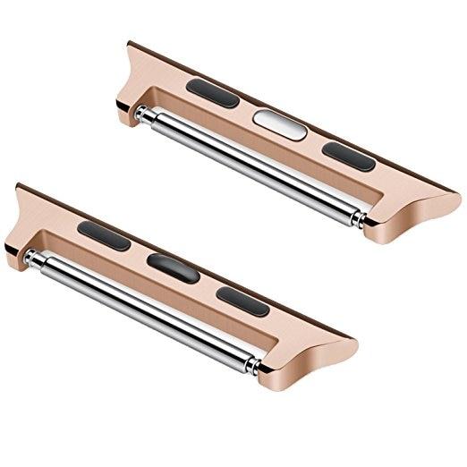 Watchbands Rose gold 2 pcs / 22mm for 38mm Adapter For Apple Watch band 6 SE 5 4 3 2 for iwatch band 6 5 4 42mm 38mm Strap spring bar belt Watchband Accessories Connector|Watchbands|