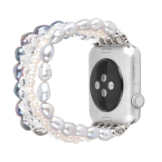 Watchbands style3 / 38mm or 40mm Pearl Strap for Apple Watch Series 5 4 3 2 Band Jewelry Crystal Bracelet for IWatch 38/40/42/44mm Watchband Diamond Woman Band|Watchbands|
