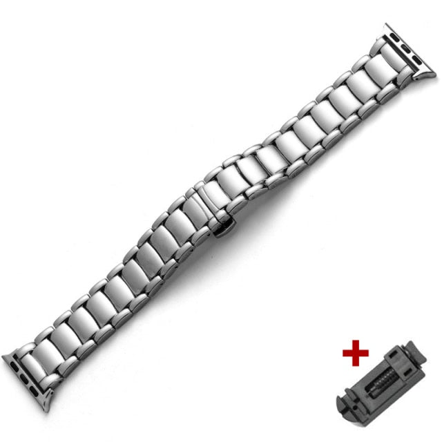 Premium Luxury Steel Strap For Apple Watch Band Series 7 6 5 4 Bracelet iWatch 38/40/41mm 42/44/45mm Metal Business Wristband |Watchbands|