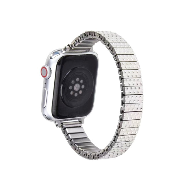 Slim Strap For Apple Watch Band Series 7 6 5 4 Elasticity Bracelet Premium Steel Bracelet iWatch 38mm 40mm 41mm 42mm 44mm 45mm |Watchband|