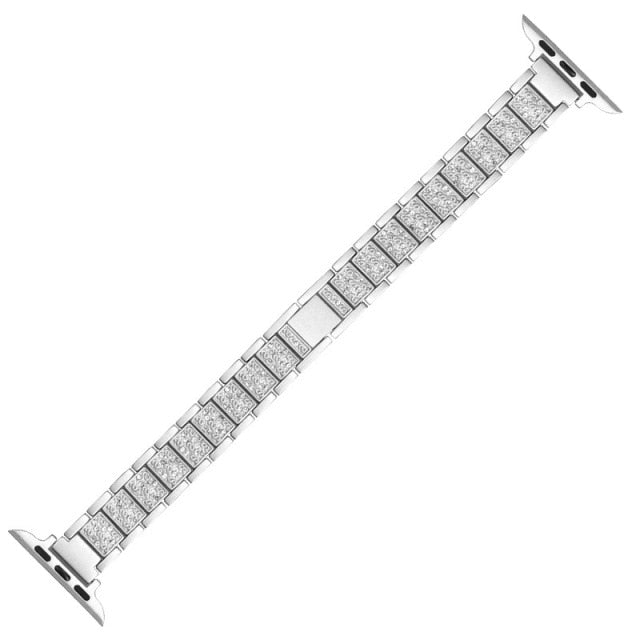 Luxury Lady Diamond Strap Apple Series 7 6 Steel  Loop Wrist Bracelet