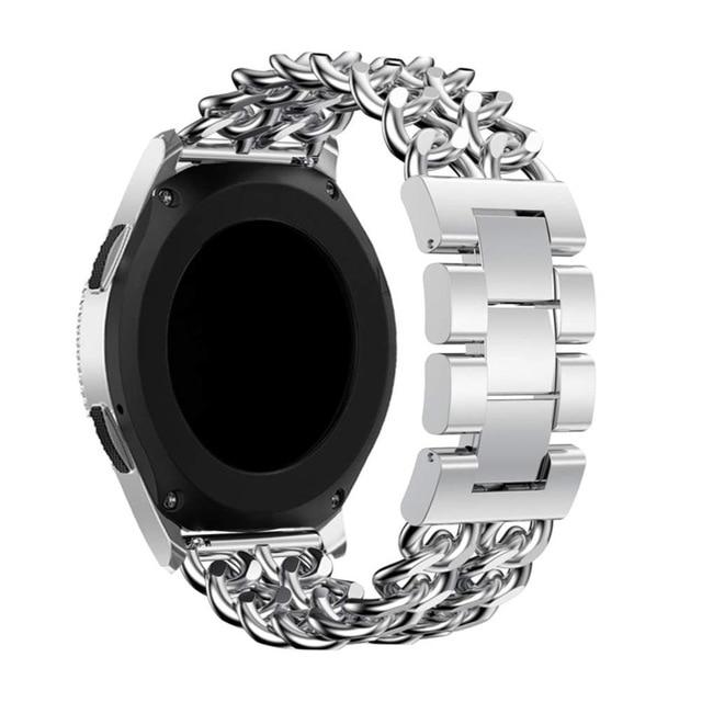 Samsung Gear S3 Galaxy Watch 46mm Watchband, Men Women Classic Cowboy Chain Luxury Steel Bracelet 22mm Replacement Wristband Strap Unisex