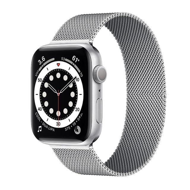 Watchbands silver / 38mm or 40mm Milanese Loop Strap For Apple watch band 44mm 40mm 42mm 38mm Stainless steel Metal bracelet correa iWatch series 3 4 5 SE 6|Watchbands|