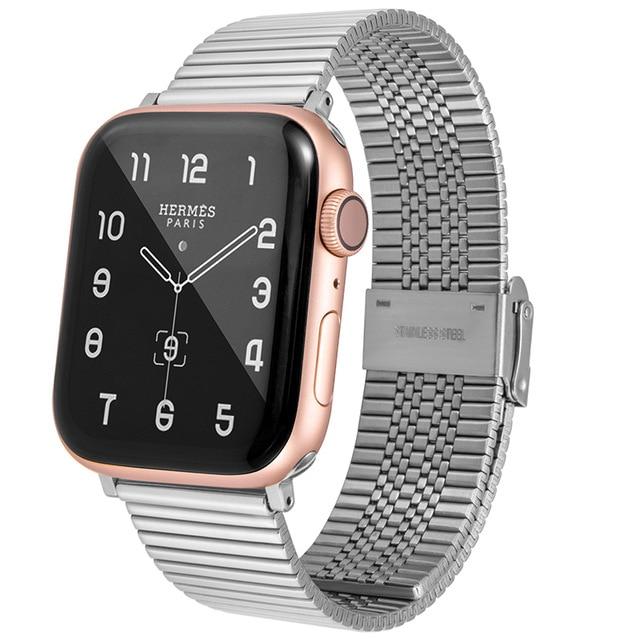 Watchbands silver / For 38mm and 40mm Stainless Steel Strap For Apple Watch band 42mm 38mm 1/2/3/4 Metal Watchband Bracelet Band for iWatch Series 4 5 6 SE 44mm 40mm|Watchbands|