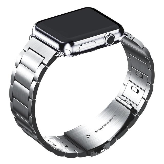 Watchbands Silver / 38mm or 40mm JANSIN band for apple watch series 6 SE 5 4 3 link bracelet strap for iWatch 38mm 42mm 40mm 44mm stainless steel adjustable band|Watchbands|