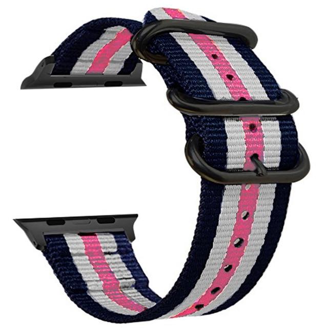 Watchbands Blue pink white / For 38mm - 40mm Nylon strap For apple watch band 44 mm 30mm iwatch band 38mm 42mm rainbow Sport bracelet for apple watch series5 4 3 Accessories|Watchbands|