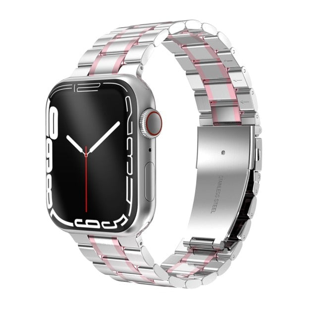 Mens Luxury designer Metal steel Strap, Apple Watch Band Series 8 7 6
