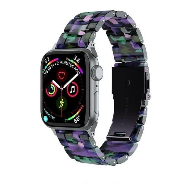 Watchbands Purple Green Black / 38mm / 40mm Copy of Quality Resin Strap Imitation Ceramic Accessories watchband bracelet for apple watch series 6 5 4 Men Women Unisex iWatch 38mm/40mm 42mm/44mm