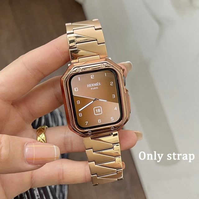 Premium Steel Strap for Apple Watch 7 45mm Band Case 41mm