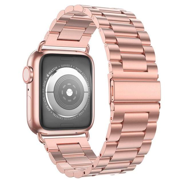 Watchbands Rose gold / 38mm Luxury Stainless Steel Strap+case For apple watch 44/40mm 42mm 38mm band Metal bracelet for iWatch Series 6 SE 5 4 3 wrist belt|Watchbands|