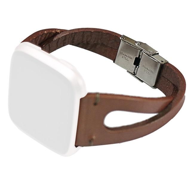 Smart Accessories Rose Gold Fashion Wrist Strap Replacement Leather Sport Wristband Bracelet Band Strap For Fitbit Versa/versa Lite Smart Watch Accessories|Smart Accessories|