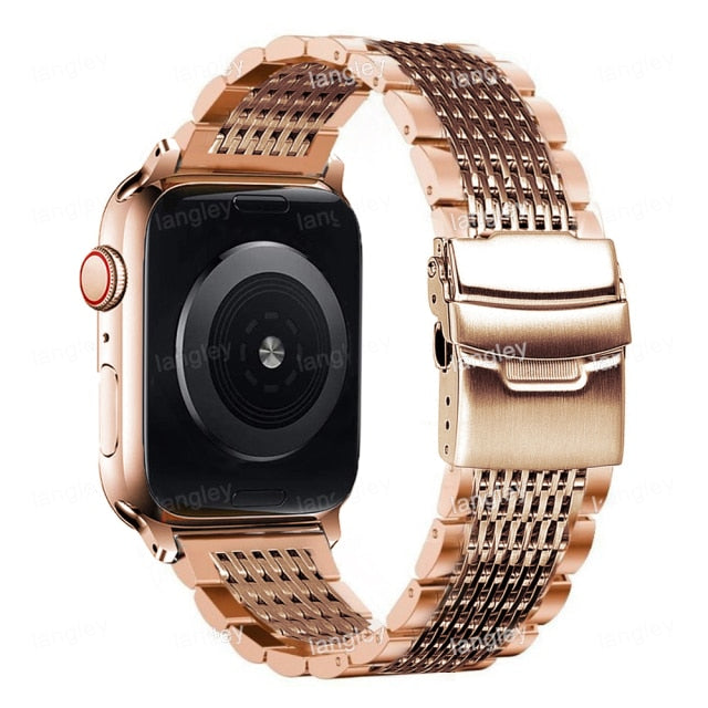 Luxury Solid Buckle High Quality Steel Strap Apple Watch 8 7  41mm 45mm