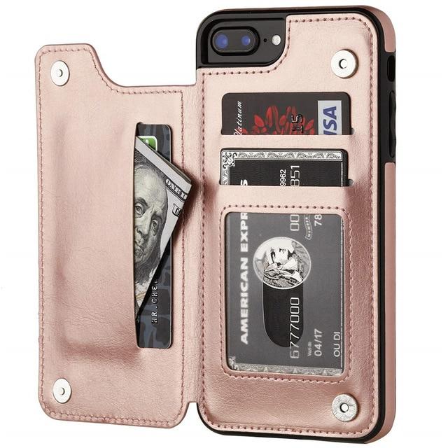 Fitted Cases for iPhone 6 6s / Rose Gold Business Wallet Cases For iPhone 12 Mini 11 Pro XS Max XR X Cover Retro Flip Leather Phone Case For iPhone 6S 6 7 8 Plus SE 2020|Fitted Cases|