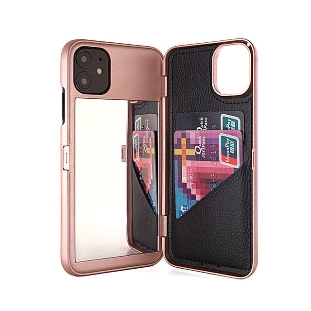 Flip Cases for iphone 6 6S / Rose Gold W7ETBEN Card Slot Wallet Make Up Mirror Back Cover Flip Case for iPhone 12 Mini 12 SE2 XS Max XR X 6 6S 7 8 Plus 11 12 Pro Max|Flip Cases|