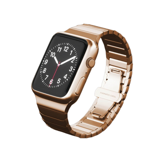 Premium Steel Luxury Strap for Apple Watch Band Series 7 6 5 Link Bracelet Butterfly Buckle iWatch 38mm 40mm 41mm 42mm 44mm 45mm |Watchband|
