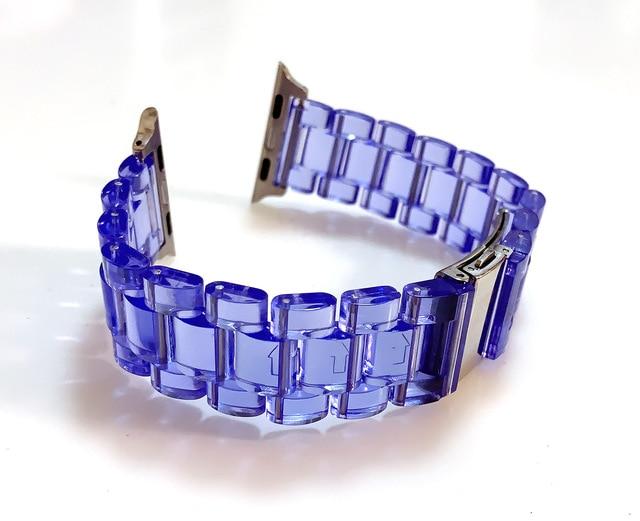 Watchbands purple / 38 or 40mm loop Transparent Sports Band for Apple Watch 5 4 3 2 1 38 42mm Strap Bracelet for iWatch 38/40/42/44mm Watchband Accessories|Watchbands|
