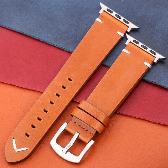 55％ Off | Genuine Leather Strap For Apple Watch Band Serie 7 6 5 4 Se Bracelet 44mm 45mm 40mm 41mm 42mm 49mm Women Men Iwatch Watchband