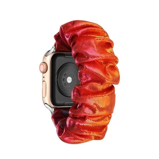 Watchbands Red orange / 38mm or 40mm Solo Elastic Strap for Apple Watch Scrunchie Band 6 Se 5 3 40mm 44mm Bracelet for IWatch Series 6 5 4 3 38mm 42mm Replacement|Watchbands|