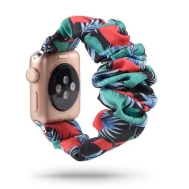 Watchbands Tropical Burst / 38MM or 40MM Scrunchie Elastic Watch Band for Apple Watch 5 4 Band 38mm/40mm sport nylon strap 42mm/44mm Series 5 4 3 2 1 Bracelet Fabric