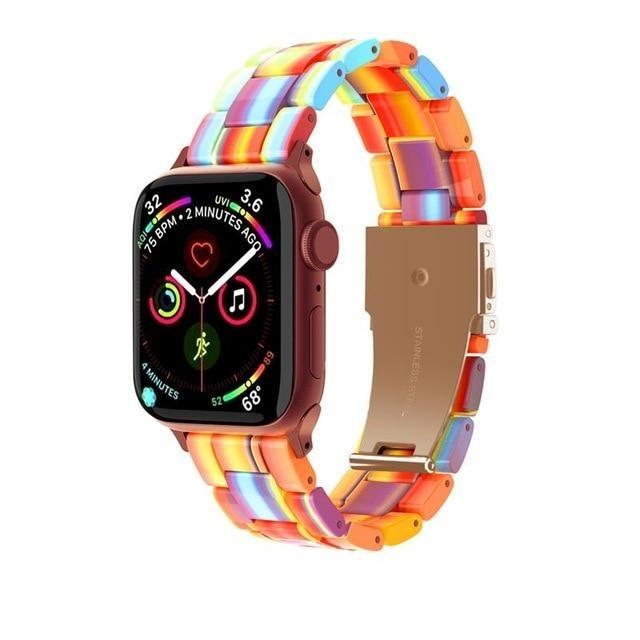 Watchbands Colorful Candy / 38mm / 40mm Copy of Quality Resin Strap Imitation Ceramic Accessories watchband bracelet for apple watch series 6 5 4 Men Women Unisex iWatch 38mm/40mm 42mm/44mm