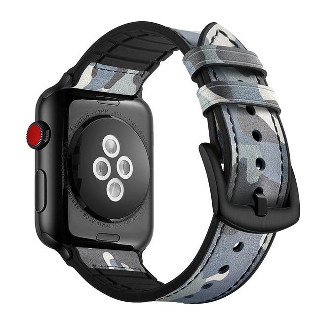 Retro Silicone Leather Strap Unisex, Apple watch Band 7 6 5 4 Watchban –  www.