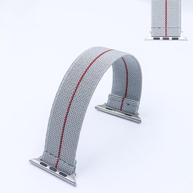 Watchbands gray red / 38 or40mm / S-122mm band length Solo Watch Band for Apple Watch 6 5 4 SE 38mm 40mm Elastic Nylon Loop Strap 42mm 44mm for iwatch 6 5 4 3 Sport Watch Bracelet|Watchbands|