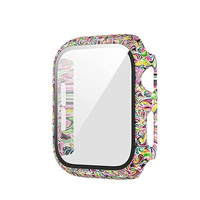 Protector Case+Printed Pattern Strap For Apple Watch Band Series 6 5 4 Silicon Wristband iWatch  38mm 40mm 42mm 44mm Bracelet |Watchbands|