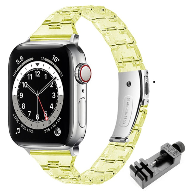 Apple Watch Band Series 7 6 5 4 Resin Transparent Strap Wristband