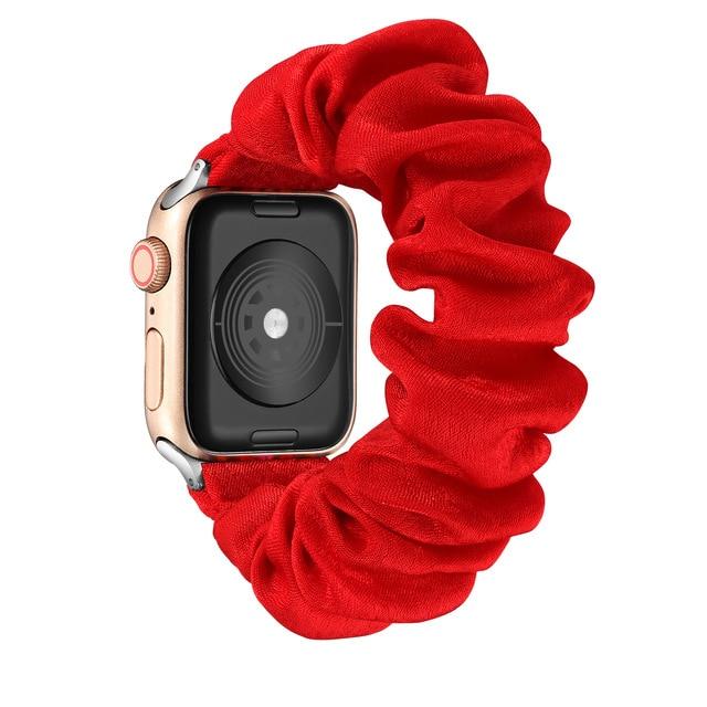 Watchbands red / 38mm or 40mm Scrunchie Elastic Watch Straps for iwatch Bracelet 6 5 4 3 40 44mm Watchband for Apple Watch 6 5 4 3 2 38mm 42mm Band Christmas|Watchbands